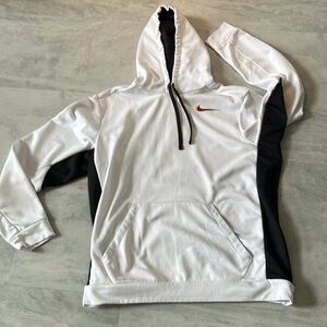 Nike    Therma Fit     Hoodie   White/ Black/ Rust logo  Pullover GUC    Size XL